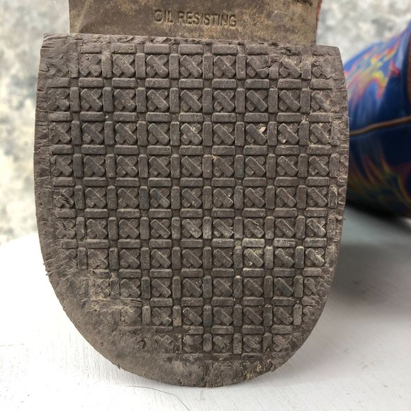 BOULET Men's 11.5 E Brown Blue Leather Embroidered Western Cowboy Boots Canada - Picture 10 of 14